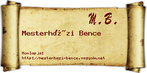 Mesterházi Bence névjegykártya
