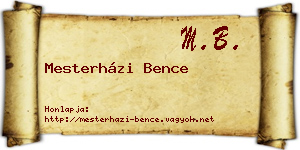 Mesterházi Bence névjegykártya